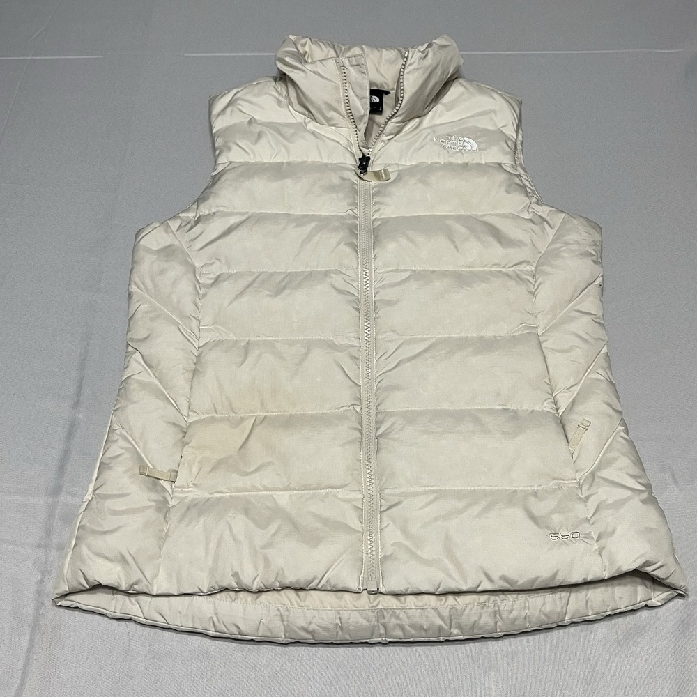 The North Face Vest Womens Small Cream 550 Down Puffer Quilted